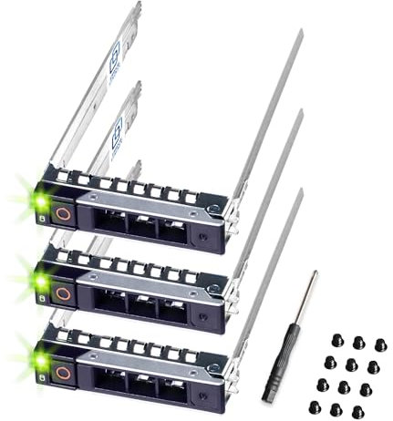 DRIVECADDY 3-Pack 2.5 Hard Drive Caddy - Compatible for Dell PowerEdge Servers - 14-16th Gen T560 R660 R6615 R6625 R7615 R7625 R760 R760xs R760xa R860 R960 and More - SSD SAS SATA NVMe Tray