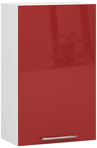 3xE Living Küchenhängeschrank 50 cm, Weiß/Glänzend, 50 x 30 x 72 cm