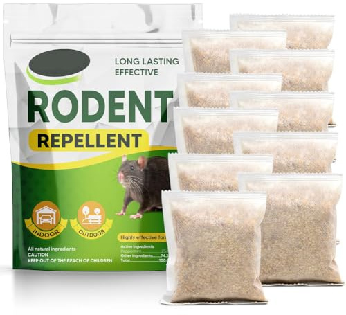Rodent Repellent, Peppermint Oil Rodent Repellent, Mouse Repellent Indoor & Outdoor Use, Rat Repellent - Effective Against Mice and Rats, Better Than Ultrasonic 10P