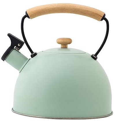CRILSTYLEO Tetera Silbato Hervidor De Agua 3l Mango De Madera Utensilio De Cocina Apto Para Gas Inducción Y Eléctrica