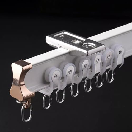 Flexible Aluminium-Vorhangschiene für Bogen, Fenster, Decken- oder Wandmontage, biegbare Stange mit Gleitern für Garage, 4,5 m