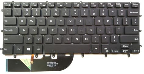 XINDIKBHUB Tastiera retroilluminata per computer portatile Dell XPS 15 9550 9560 9570 7590 P56F, Inspiron 15 7558 7568, Precision M5510 5520 5530 Series Laptop-US Layout-Black