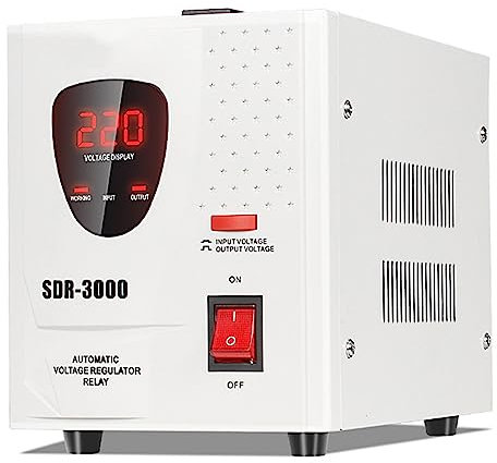 Stabilizzatore di tensione completamente automatico 3000W per elettrodomestici ad alta potenza - Alimentatore elettronico stabilizzato per frigorifero, TV, computer, AC
