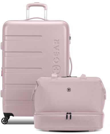 SwissGear 7366 Hardside Expandable Luggage with Spinner Wheels, Pink, 2-Piece Set (Weekender/27), 7366 Hardside Expandable Luggage with Spinner Wheels