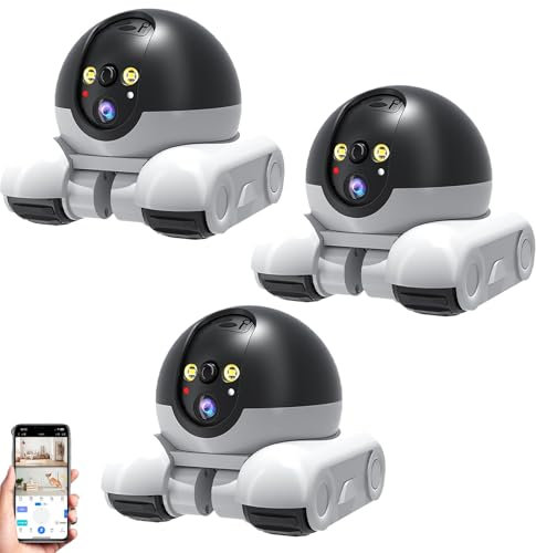Patrol Buddy Robot Camera, Patrol Buddy Pet Camera, Robot Security Camera on Wheels with 2-Way Talk Night Vision, With App Remote Control, For Home, Office (4G,3PCS)