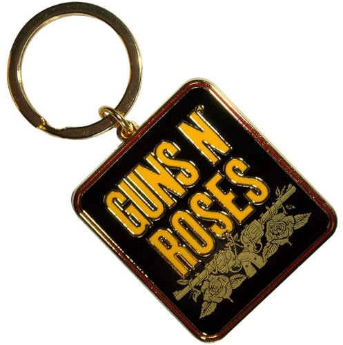 Rock Off officially licensed products Guns N' Roses Stacked Logo Black Keyring Keychain One Size