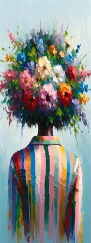 ZHUMUTO Diamond Painting Erwachsene Groß 60x160cm Frau Blumenhaar | 5D Diamant Painting XXL Bilder Buntes Blumenportrait, DIY Diamant Malerei Set mit 5 Werkzeugsets, Florale Wanddeko