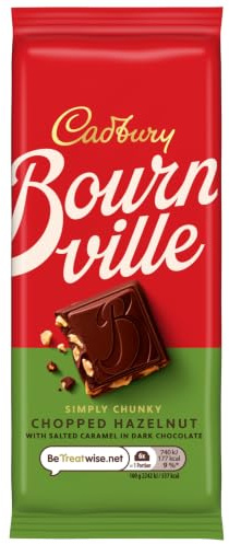 Cadbury Bournville Chunky Hazelnut Chocolate Bar, 100 g (Pack of 1) | Rich Dark Chocolate, Crunchy Hazelnuts, Smooth Caramel, For Sharing, Perfect Treat for Chocolate Lovers
