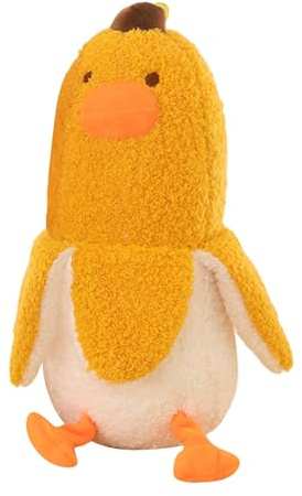 Ente Kissen, Plüschtier BananeEnte Stofftier, Kawaii Ente Plüsch, Banane Kuscheltier, Plüschkissen, Weiches Spielzeug, Wurfkissen Schmusetier, Geschenk Gefüllt für Kinder Mädchen Jungen (Gelb)