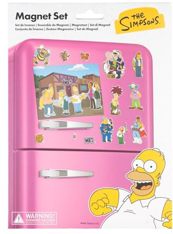 Grupo Erik Set Die Simpsons Moe's Bar Magnete Magnet Kühlschrank | Größe ca. 14,5 x 21 cm - Offizieller The Simpsons Geschenke Fanartikel