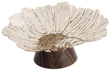 Baoblaze Pedestal Fruit Bowl in Amber Khaki, High Footed Serving Tray for Snacks & Desserts, Fashion Home Decor for Dining Table, Centerpiece, Office & Party