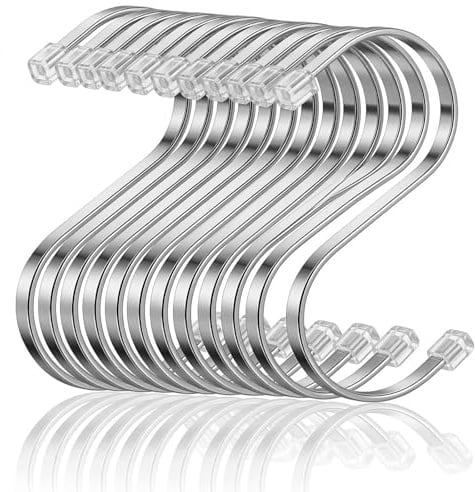 Carehabi Ganci a S in Acciaio Inox 12 Pezzi Ganci Cucina Gancio Porta per Cucina Camera da Letto Bagno Giardino Ufficio