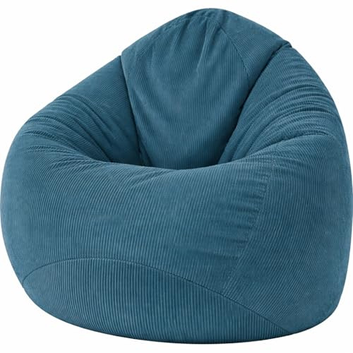 GlückBean Sitzsack Cord XXL mit EPS-Perlen Füllung – Ergonomischer Bean Bag Sessel für Erwachsene & Kinder – Weich, Formstabil & Pflegeleicht – Indoor Lounge Sitzsack (Petrol, XXL)