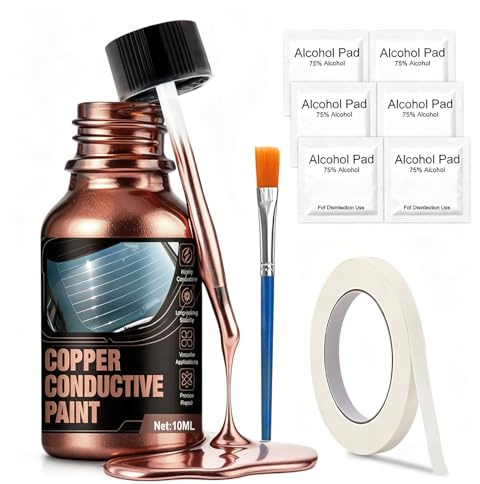 WEILAOK Vernice Conduttiva Lunotto, Kit Riparazione Lunotto Termico, Kit di Riparazione per Sbrinatore del Lunotto Posteriore per Riparazione Circuiti e Lunotto Termico Auto, Asciugatura Rapida, 10ml