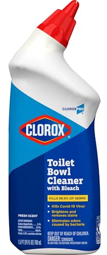 Clorox Toilet Bowl Cleaner with Bleach, Fresh, 24oz Bottle
