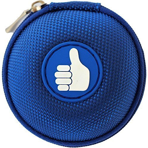 immi Mini-Etui, Daumen hoch Täschchen in Blau, nur 7cmØ, kleine Kopfhörer Tasche