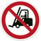Verbot-Aufkleber 2 Stück - Für Flurförderfahrzeuge verboten (ISO 7010) Größe 150x150 mm ® stempel-fabrik.de
