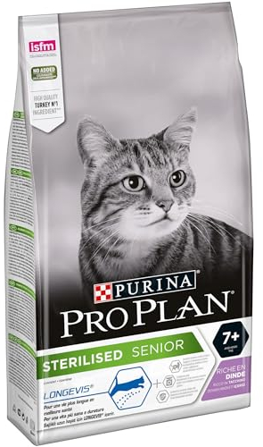 Purina Pro Plan Pienso para Gato Esterilizado Adulto +7, Senior, Perro Mayor con Pavo, bolsa de 1,5kg