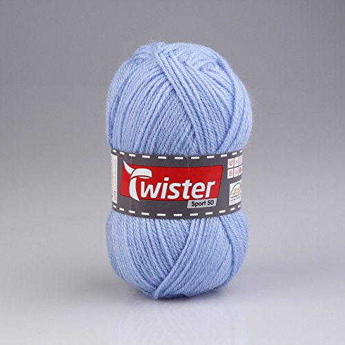 Unbekannt Wolle Twister Sport 50 Uni - Blau - 50g