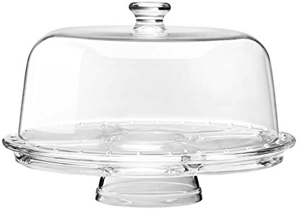 Borgonovo Palladio-Etagere mit Kuppel aus Glas 6-in-1, transparent