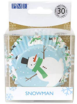 PME BC803 Natalizi Pirottini Rivestiti in Alluminio-Pupazzo di Neve (30 unità), Paper, Bianco