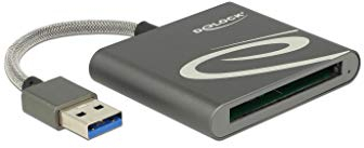 Delock 91525, Delock USB 3.0 Card Reader für CFast 2.0 Speicherkarten (Chipsatz: Asmedia ASM1153E, Datentransferraten bis zu SuperSpeed USB 5 Gbps, Abwärtskompatibel zu CFast 1.0)