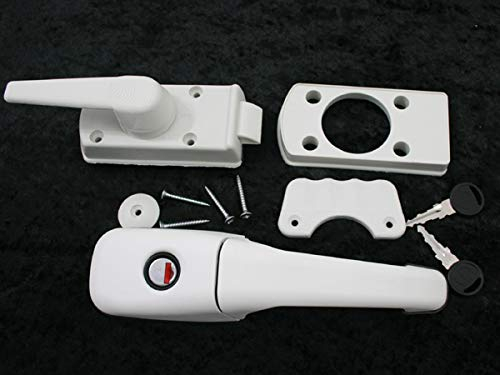 Türschloss Schloss Türriegel Wohnwagen Wohnmobil Caravan Boot FF-System weiß komplett