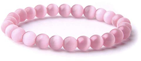 Generic Stein Armband,Naturstein Armreif 7 Chakra Violett Achat Elastische Perlen Yoga Energie Charme Armbänder Schmuck Für Anxity Männer Mädchen