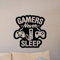 Gaming Wall Decal Gamer Never Sleep Quote Retro Gamer Room Sign Poster Gaming Vinyl Sticker Print Gamers Decor Playroom Art 57X57Cm