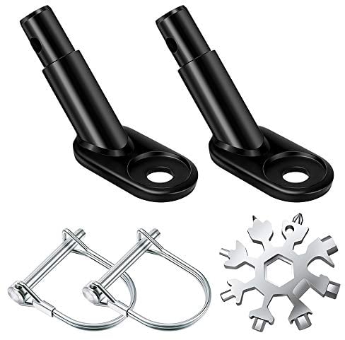 2 Pezzi Attacco per Rimorchio Bicicletta, Aggancio per Passeggino Accoppiamento Rimorchio Bici, Gancio Traino Bici per Rimorchi di Bambini, Animale Domestico con 18 in 1 Snowflake Multi Tool