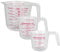 AHUNTTER 3PCS Clear Plastic Measuring Jugs Set 1L 500ml 250ml for Baking Cooking, Large 4-Cup 2-Cup Small 1-Cup Capacity, Microwave Safe BPA-Free Plastic Jugs with Handle - Clear Measurements
