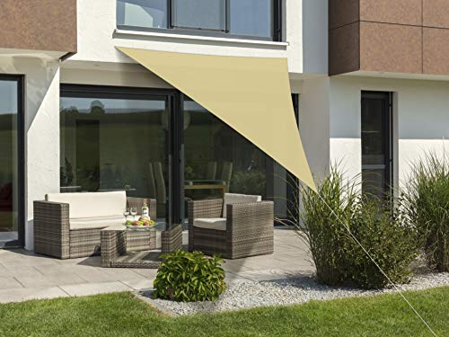 Schneider Sonnensegel Lanzarote, schilf, 400 x 400 x 300 cm dreieckig, 241-22, Polyester, 0.5 kg