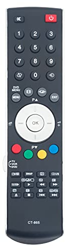 ALLIMITY CT-865 sub CT-870 Fernbedienung Ersetzen für Toshiba TV Regza 14VL44 15V300P 15V300PG 15VL34 15VL54G 15VL56 15VL56B 26A3001 26EL66Z 26WL65G 26WL66Z 32A2900P 32A3000PG
