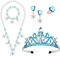 Hifot ELSA Kinder Schmuckset Prinzessin Krone, Schneeflocke Armband Halskette Ohrringe Ring Geschenk für Mädchen, ELSA Kostüm Zubehör für Halloween, Geburtstag, Karneval, Geschenk, Partyzubehör