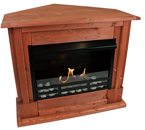 Kaminbau Mierzwa Rafael Deluxe Royal - Chimenea esquinera de etanol (madera de cerezo)
