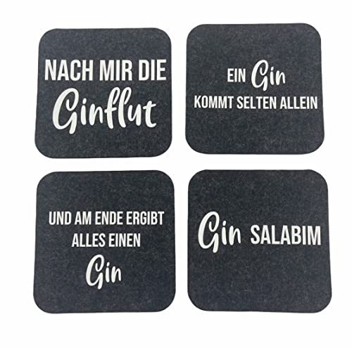 Filzuntersetzer Set Filz Gin mit Sprüchen Untersetzer Gläser Glasuntersetzer Filz Untersetzer für Gläser Glas Untersetzer-Set Untersetzer Filz