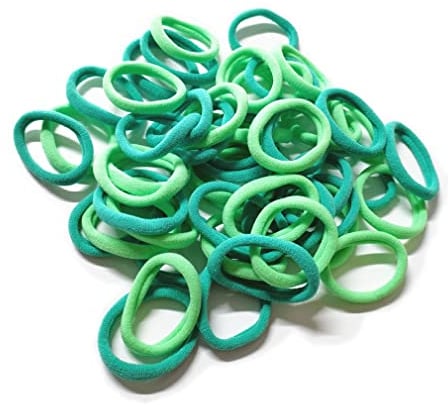 Morices 50 Pcs Gradient Green Hair Ties for Women, No Metal Elastic Ponytail Holders for Girls, No Damage Seamless Stretch Hair Bands Hair Accessories for Thick Heavy and Curly Hairs