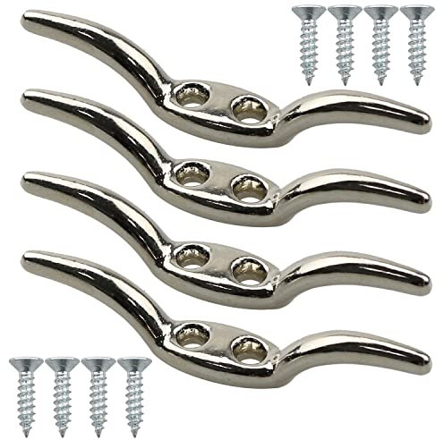 MEETOOT 4pcs Blind Accessories Hooks, Zinc Alloy Blind Cord Cleat Winder Rope Cleat Hook for Home Office Window Blinds and Flagpoles, Boats, Awnings, Tarpaulins