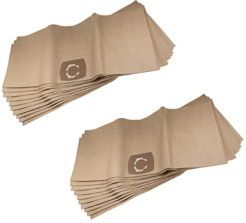vhbw 20x Staubsaugerbeutel kompatibel mit Nilfisk WAP Alto ST 20, 25, 35 E Staubsauger - Papier, 33,1cm x 77,7cm, beige