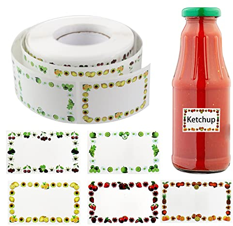 Etiketten Selbstklebend 500Stück Aufkleber zum Beschriften Klebeetiketten für Marmelade Einmachetiketten Haushaltsetiketten Tiefkühletiketten für Gläser Marmelade Einmachgläser