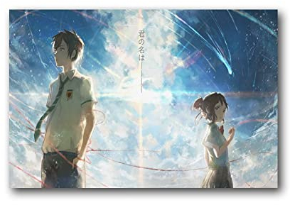 Cartoon-Poster Anime Your Name HD Tapete Poster Wandkunst Gemälde Leinwand Drucke Dekor Poster Kunstwerke 50 x 75 cm