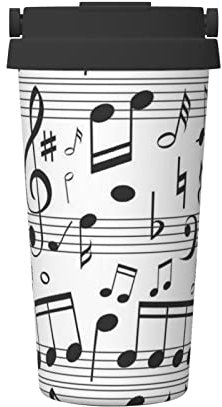 Music Note Travel Mug Carry Insulated Coffee Mug for Hot and Cold Water Coffee and Tea (500ml)