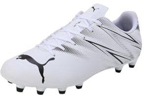Puma Men Attacanto Fg/Ag Soccer Shoes, Puma White-Puma Black, 9 UK