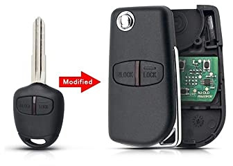 Modifizierter 433 MHz ID46 Chip Fob Auto-Fernbedienungsschlüssel 2/3 Tasten passend für Mitsubishi Lancer Outlander Shogun Pajero Blade (Farbe: Modell 1 Funkschlüssel)