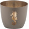 Seaside No.64 - Maritime Windlichter Baltic aus Metall mit ausgestanzten Motiven - Verschiedene Farbkombinationen für Teelichter & Stumpenkerzen in Haus und Garten (Seepferdchen - Sand, Gold)