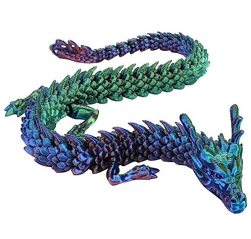 Fopytu Dragon Articulé Imprimé 3D Flexible Flexible Réaliste Chinois Ornement De Dragon Modèle Toy Office Home Office Aquarium Fish Tank Decoration
