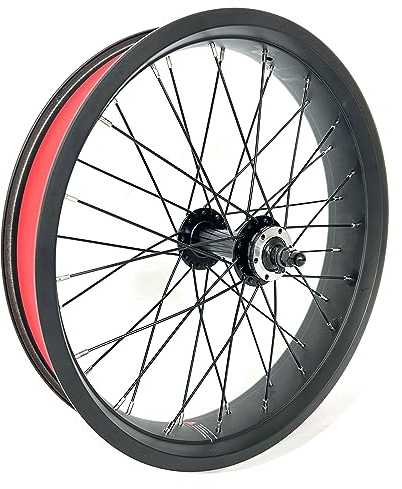 SZWEDI 20x4.0 Front Fat Bike Wheel Bolt On Snow Bicycle 20 Zoll Double Wall Double Bearing Hub 36x12G Speichen 135mm Dropout Scheibenbremse Elektrisches Fatbike Vorderfelge Set