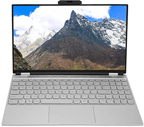 Annadue 15,6-Zoll-Quad-Core-Laptop, 2,4 G 5 G WLAN, 1920 X 1080 Full HD-Display, Tastatur mit Hintergrundbeleuchtung, 16 GB RAM, 5000 MA-Akku, mit 180-Grad-Flip, für11 (16G+1T EU-Stecker