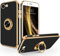 SouliGo iPhone SE 2022 Case iPhone SE 2020 Case iPhone 8 Case iPhone 7 Case 360° Ring Holder Kickstand for Magnetic Car Mount Luxury Plating Soft TPU Anti-Scratch Protective Bumper, Black