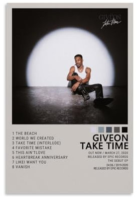EKoKim GIVEON TAKE TIME Poster, dekoratives Gemälde, Leinwand-Wandposter und Kunstdruck, modernes Familienschlafzimmer-Dekor-Poster, 20 x 30 cm